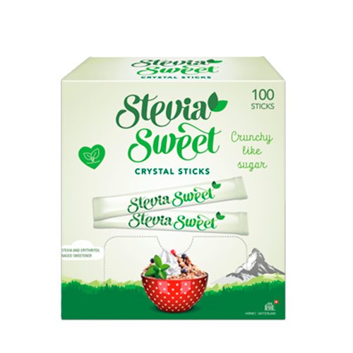 SteviaSweet Crystal Sticks Hermesetas - 100 x 2 g.