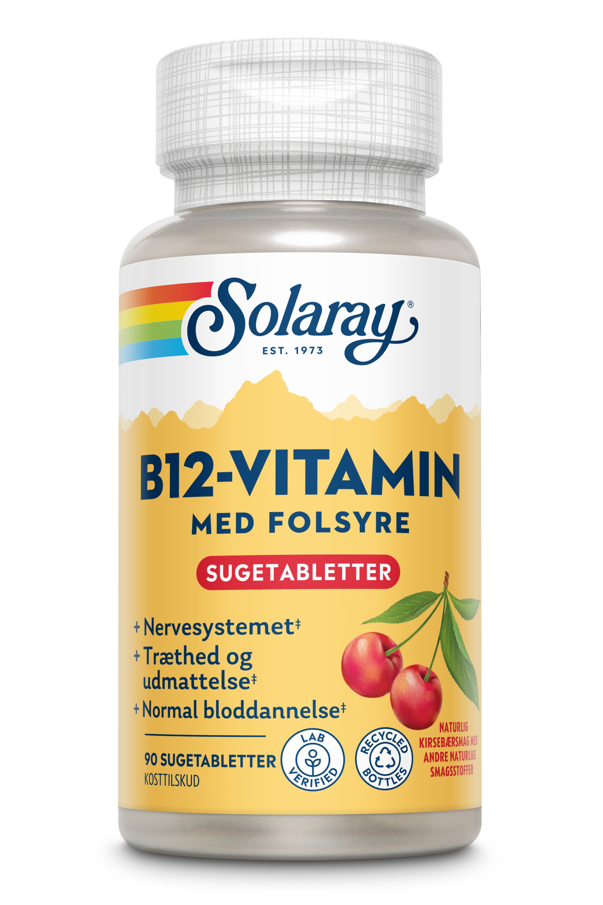 Solaray B-12 vitamin med folsyre (90 tabl)
