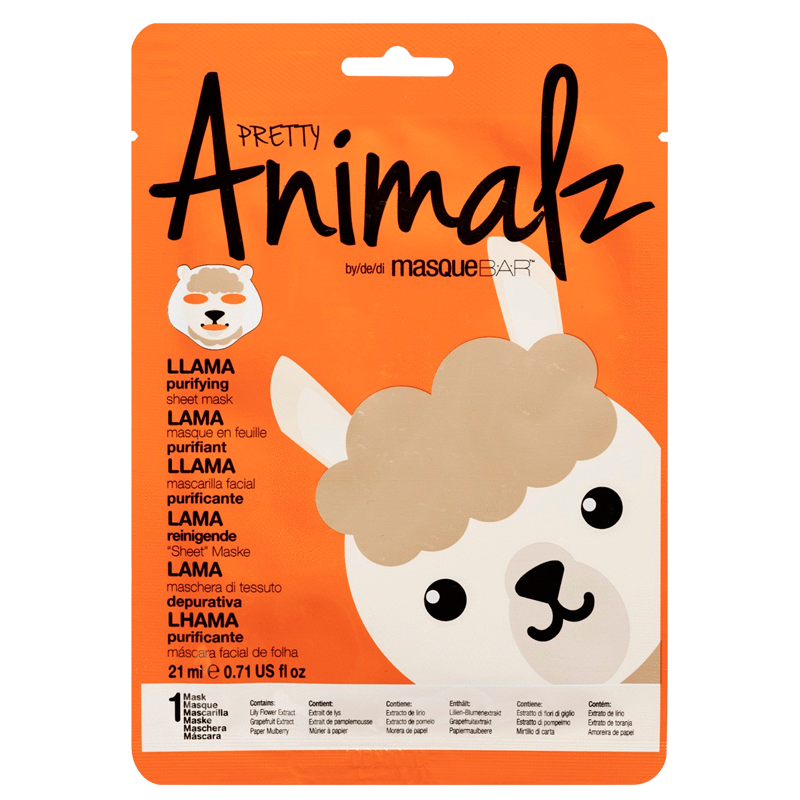 MasqueBar Animalz Llama Sheet Mask (1 stk)