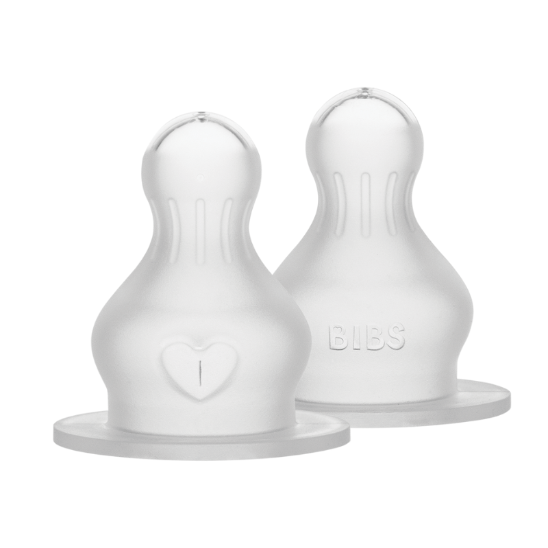 Bibs Baby Bottle Nipple Round Silicone Fast Flow (1 sæt)