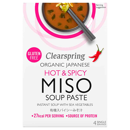 Clearspring Miso Soup Paste Hot & Krydret Ø (4 x 15 g)