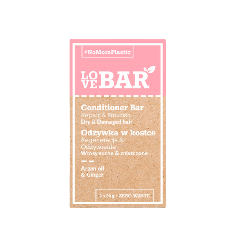 Love Bar Conditioner Bar Repair & Nourish Dry & Damaged Hair Argan Oil & Ginger 2 x 30g (30 g)