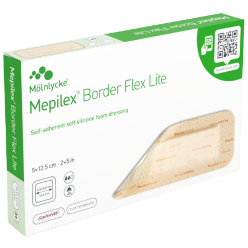 Mepilex Border Flex Lite Tynd Fleksibel Skum M. Silikoneklæb 5 x 12,5 cm (3 stk)