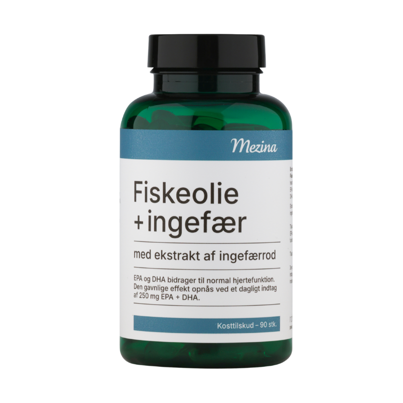 Mezina Fiskeolie M. Ekstrakt Af Ingefærrod (90 kaps)