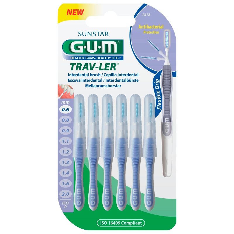 GUM Mellemrumsbørster TravLer Passage 0,6 ( ISO 0) - 6 stk