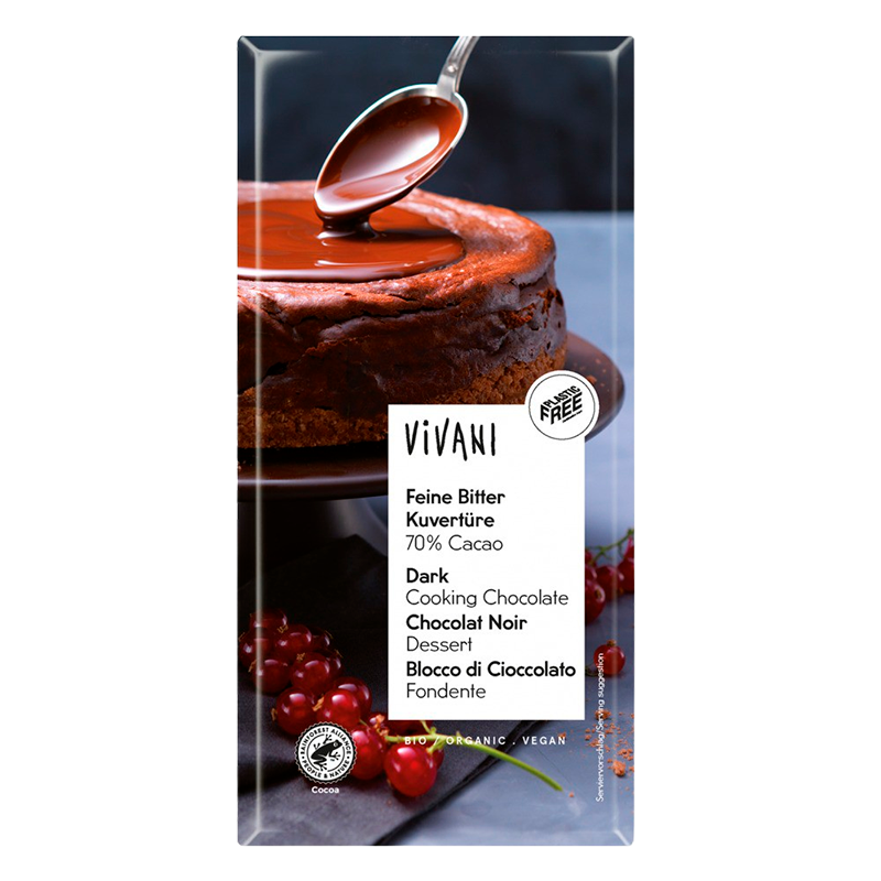 Vivani Mørk Overtræk Chokolade - 200 g.