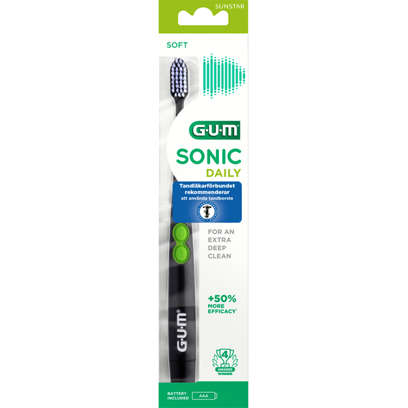GUM Batteritandbørste Sonic Sort (1 stk)