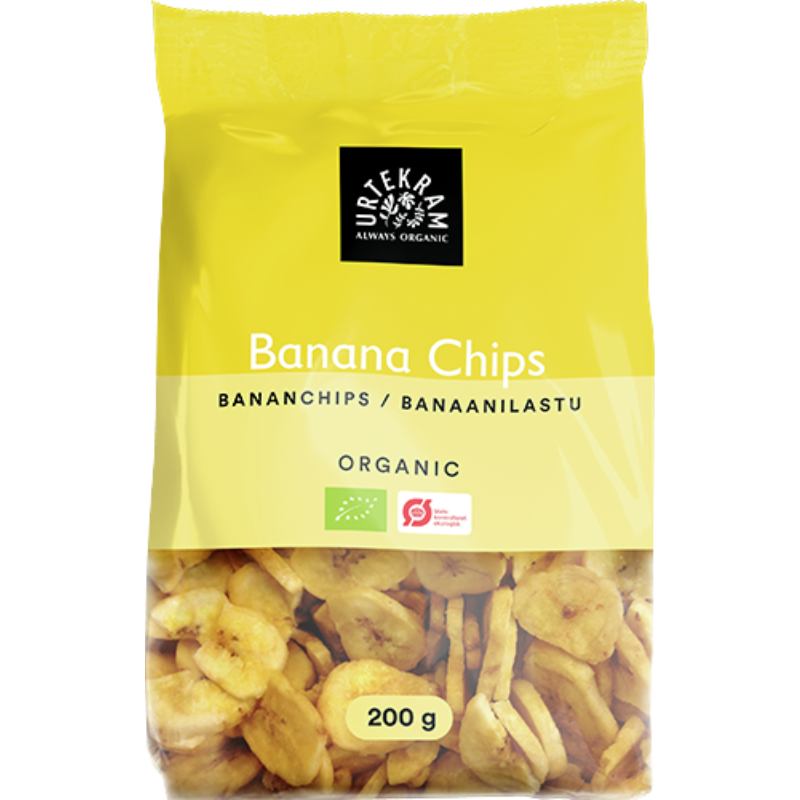 Urtekram Sprøde Bananchips Ø - 200 g