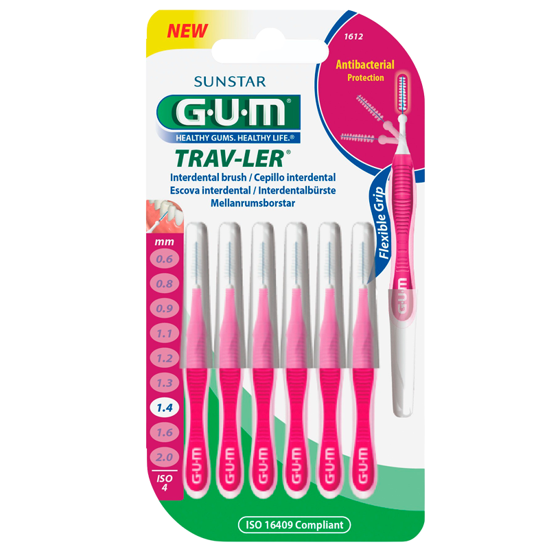 GUM Mellemrumsbørster TravLer Passage 1,4 (ISO 4) - 6 stk