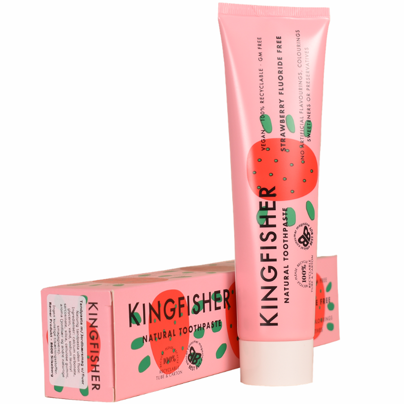 Kingfisher Vegansk Jordbær Børnetandpasta Uden Fluor (100 ml)