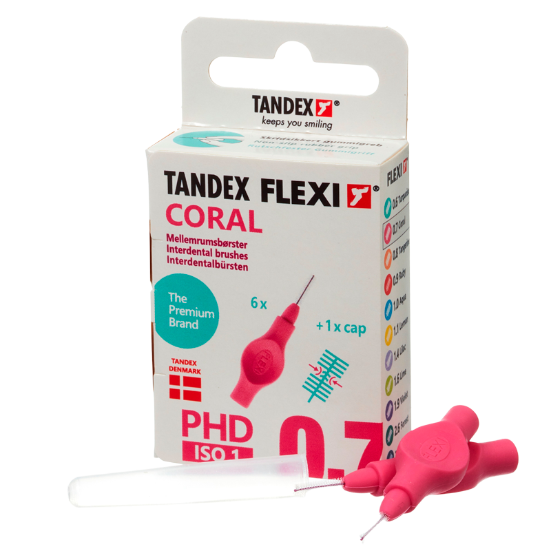 TANDEX Flexi Mellemrumsbørste Coral PHD 0.7/ISO 1 (6 stk)