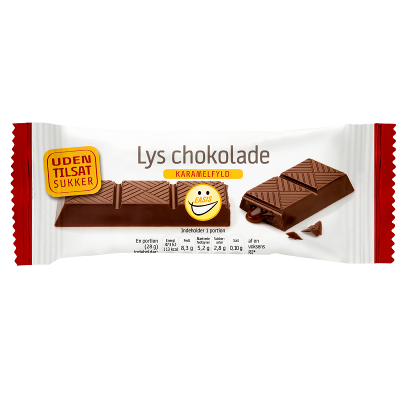 EASIS Lys Chokoladebar Med Karamelfyld (28 g)