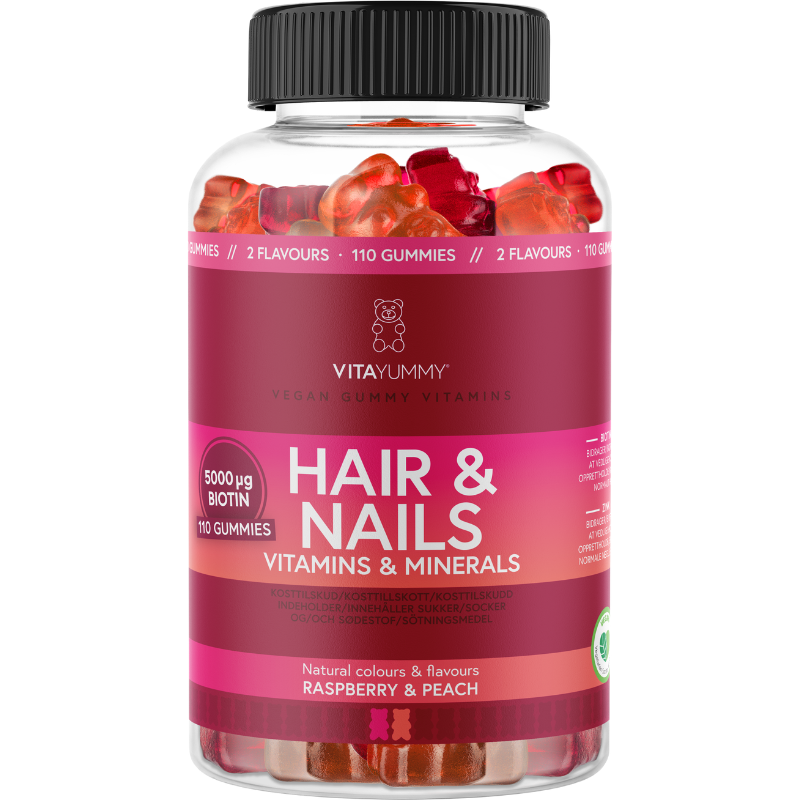 VitaYummy Hair & Nails Raspberry & Peach (110 stk)