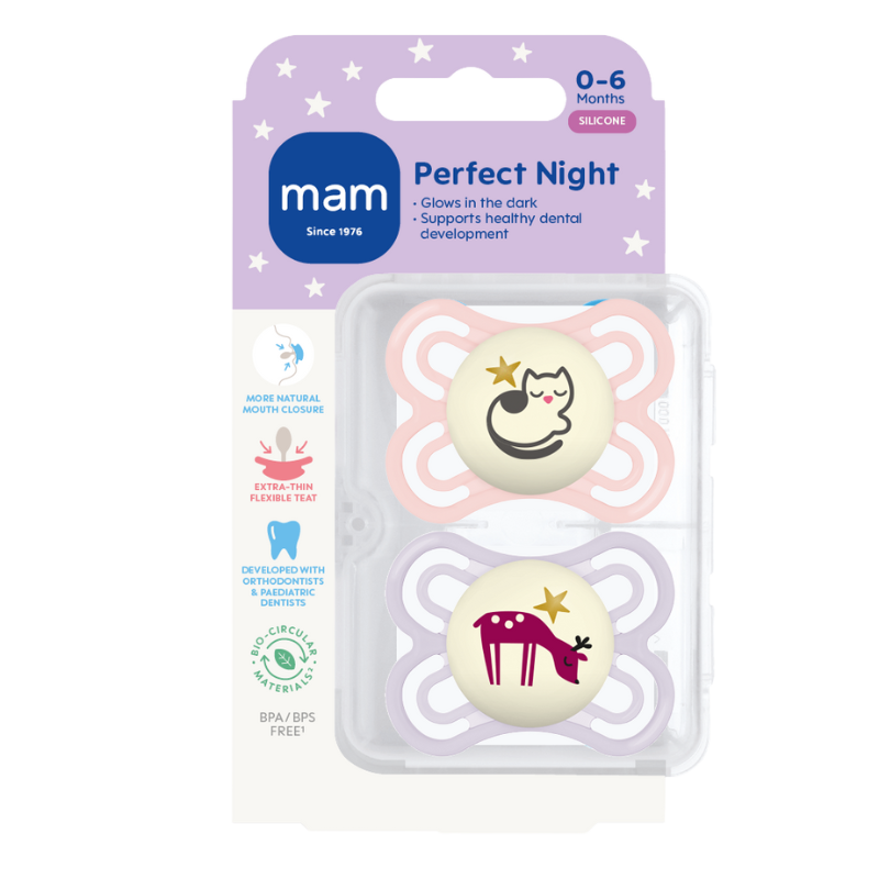 MAM Perfect Night Silk 0-6M Pink (2 stk)
