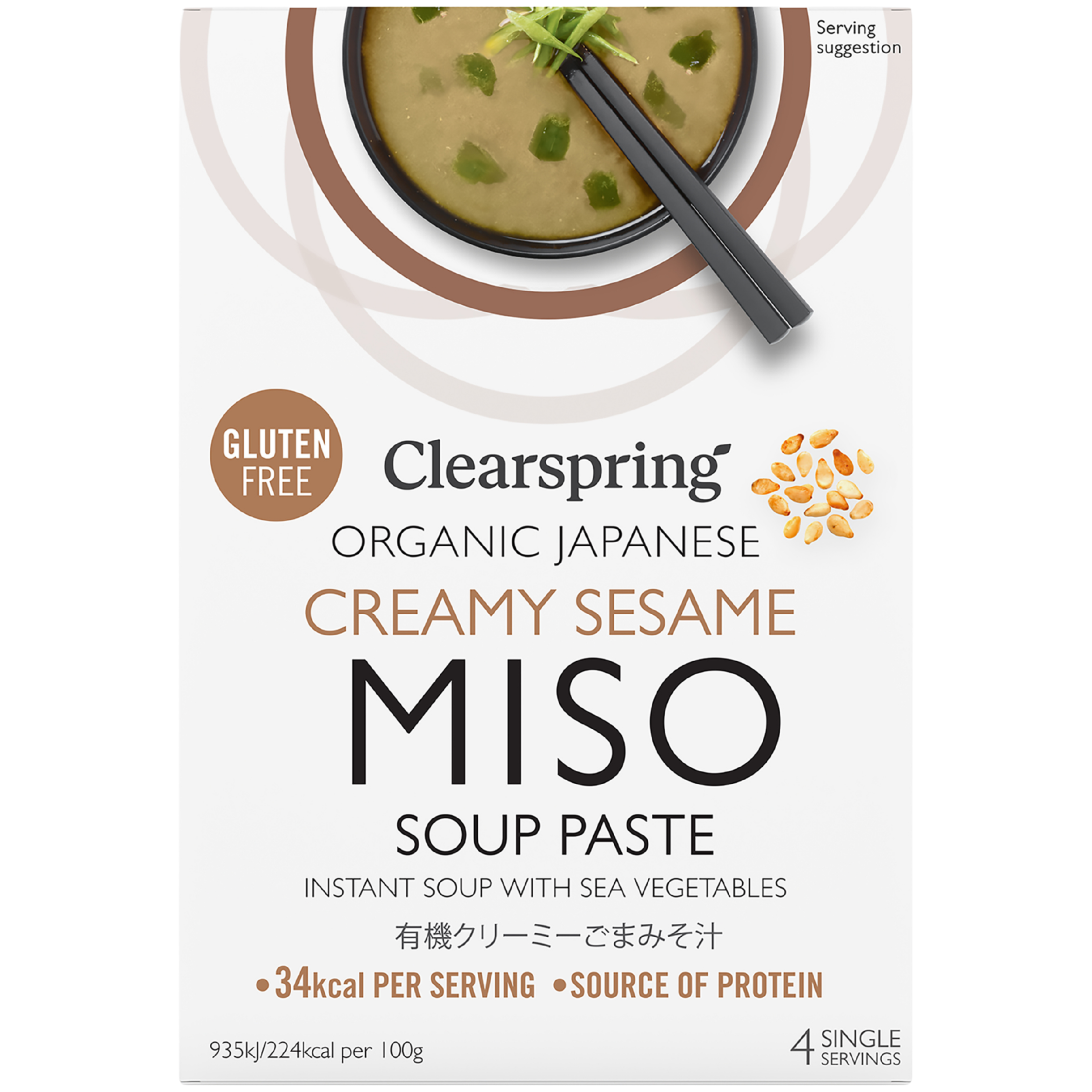 Clearspring Miso Soup Paste Cremet Sesam Ø (4 x 15 g)