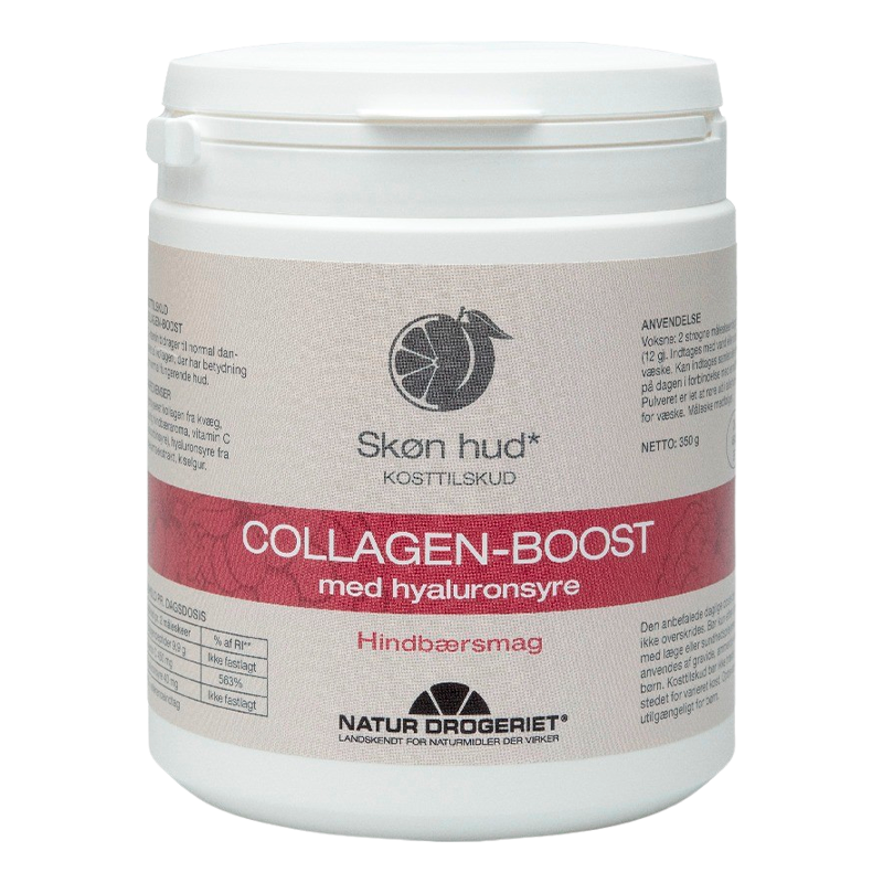 Natur Drogeriet Collagen-Boost M. Hyaluronsyre Hindbærsmag - 350 g