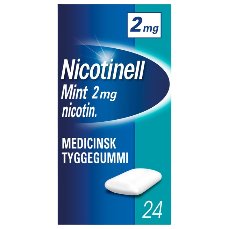 Nicotinell Mint Tyggegummi 2 mg (24 stk) Nicotinell Mint Tyggegummi 2 mg (24 stk)