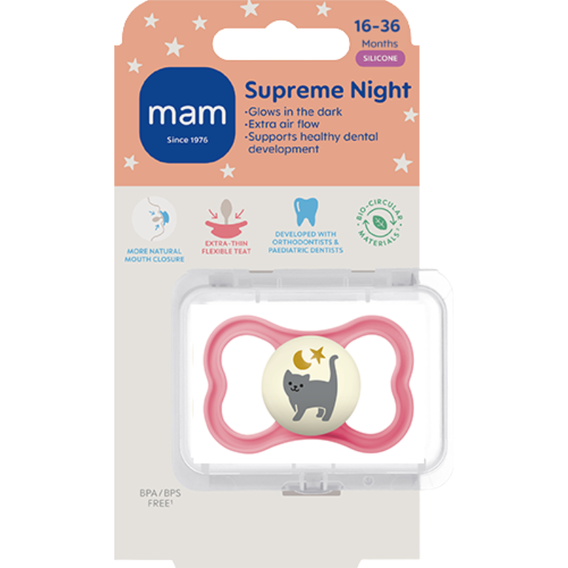 MAM Supreme Night 16-36M Silk Pink (1 stk)
