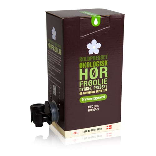 Nyborggaard Økologisk Koldpresset Hørfrøolie - 1000 ml.