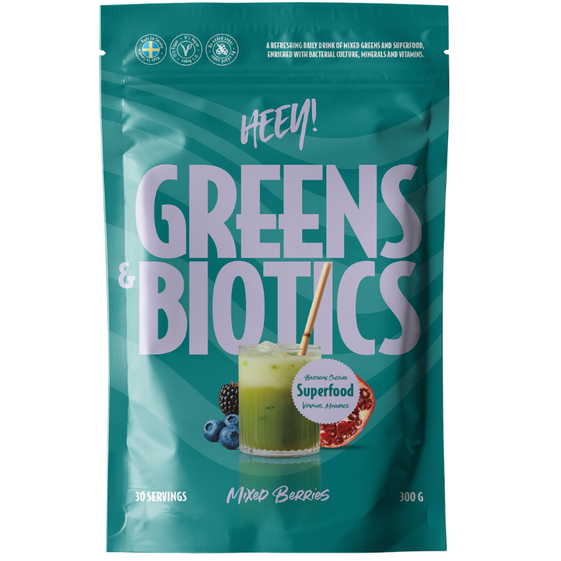 Heey! Greens & Biotics + Probiotics Mixed Berries (300 g)