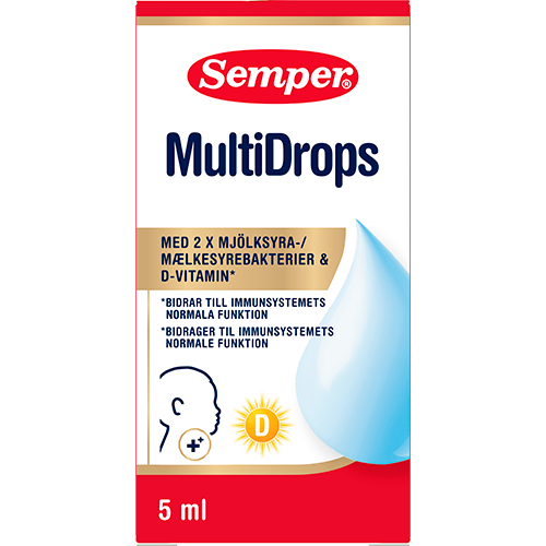 Semper Multidrops Mælkesyrebakterier & D-Vitamin (5 ml)