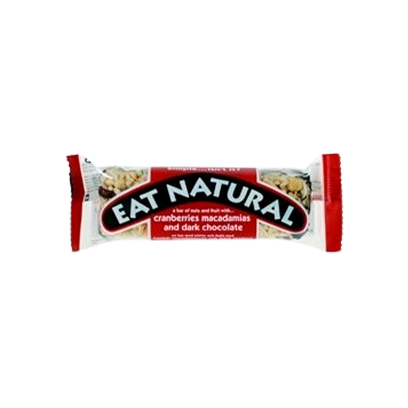 Eat natural Macadamia- & tranebærbar m.  chokolade