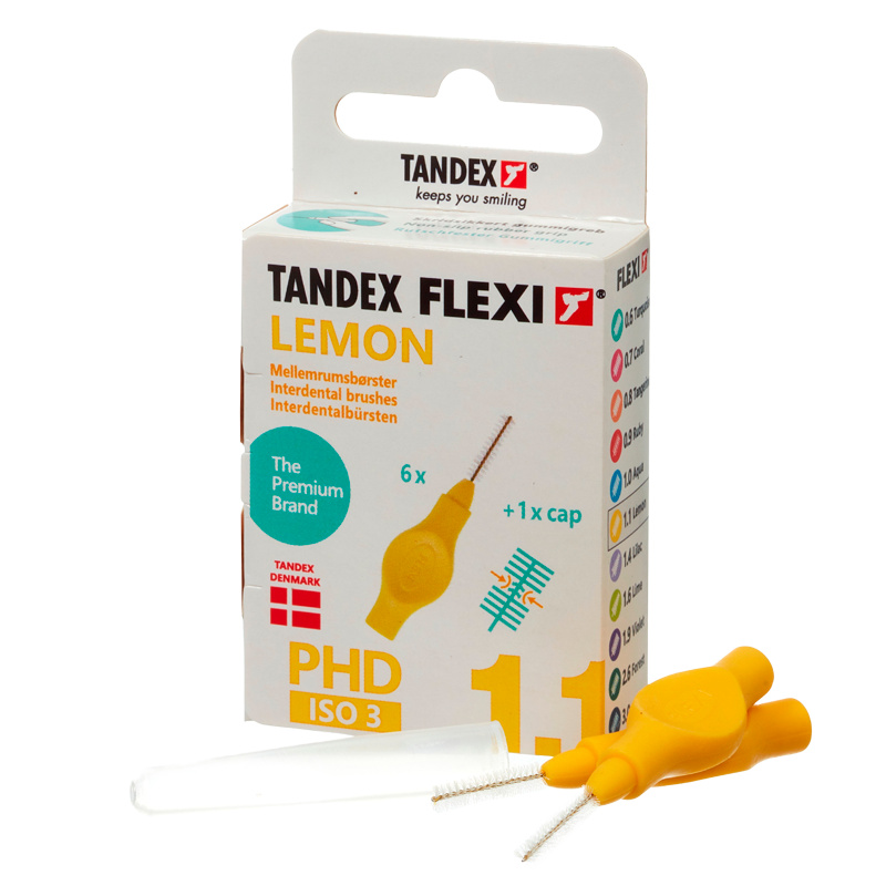 TANDEX Flexi Mellemrumsbørste Lemon PHD 1.1/ISO 3 (6 stk)