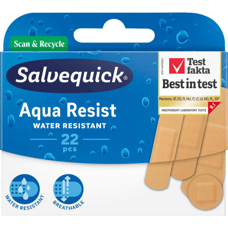 Salvekvick vandskyende plaster - 22 stk