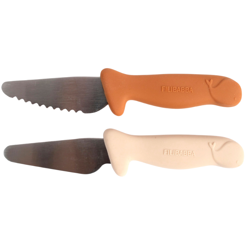 Filibabba Knivsæt Til Børn Pumpkin + Offwhite (1 sæt)
