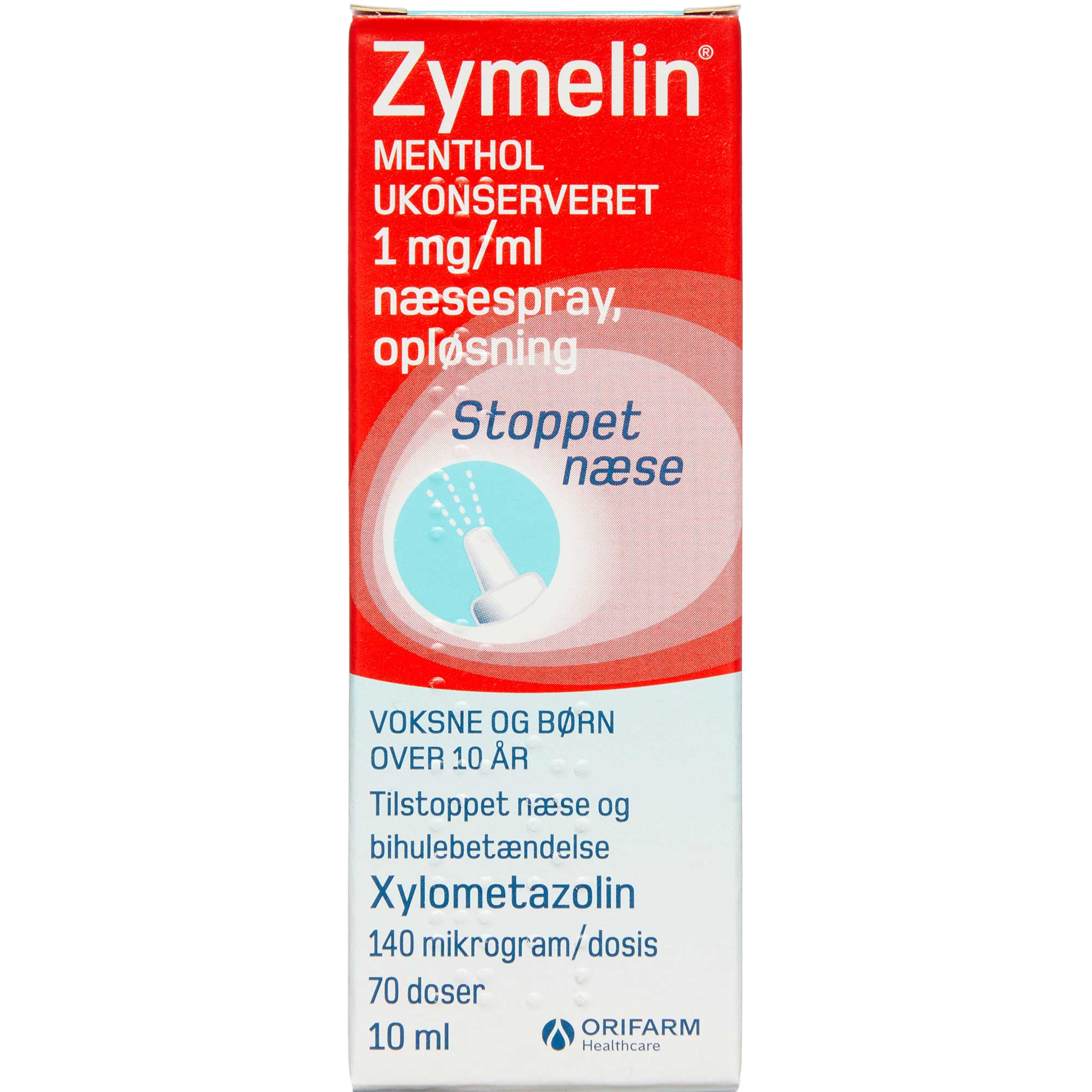 Zymelin Menthol Ukonserveret Næsespray 1 mg - 10 ml.