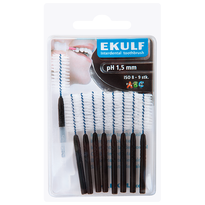 Ekulf PH Mellemrumsbørste 1,5 mm Sort - 9 stk
