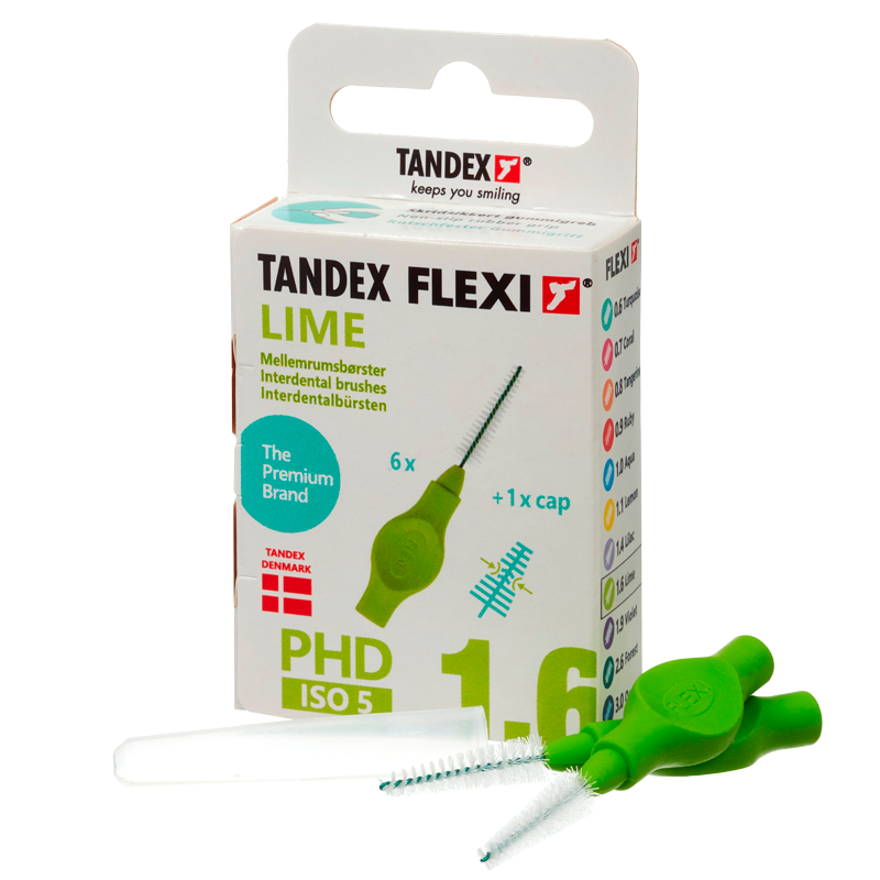 TANDEX Flexi Mellemrumsbørste Lime PHD 1.6/ISO 5 (6 stk)