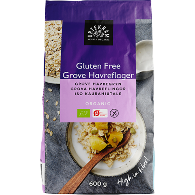 Urtekram Glutenfri Grove Havreflager Ø - 600 g.