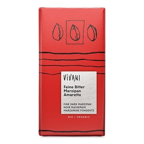 Vivani Mørk Marcipan med Amaretto - 100 g.