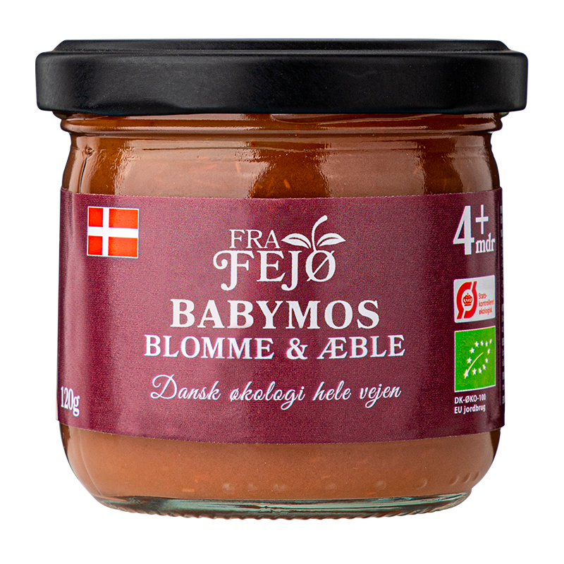Fra Fejø Babymos Blomme/Æble Ø - 120 g