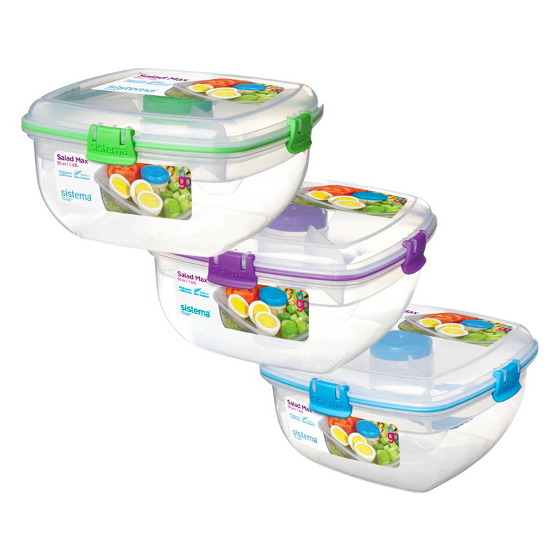 Sistema Salad Max To Go Ass. Farver - 1630 ml