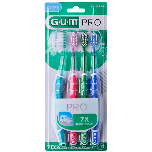 GUM Tandbørste Technique PRO Voksen Blød - 4 stk