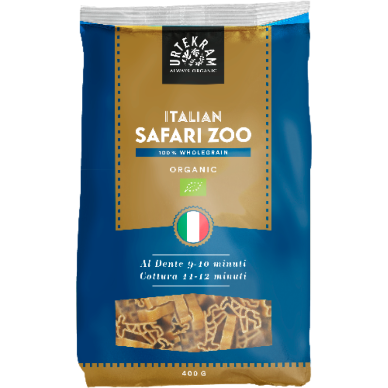 Urtekram Fuldkornspasta Safari Dyr Ø - 500 g