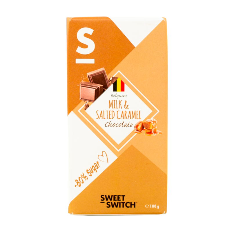Sweet Switch Mælkechokolade Med Karamel Sukkerreduceret - 100 g.