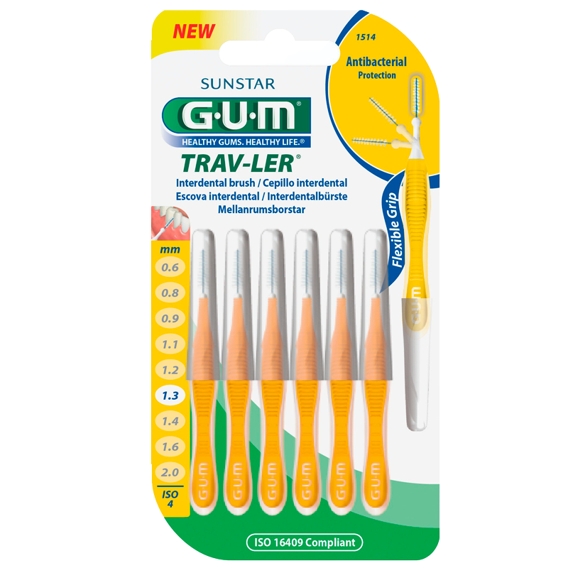 GUM Mellemrumsbørster TravLer Passage 1,3 (ISO 4) - 6 stk