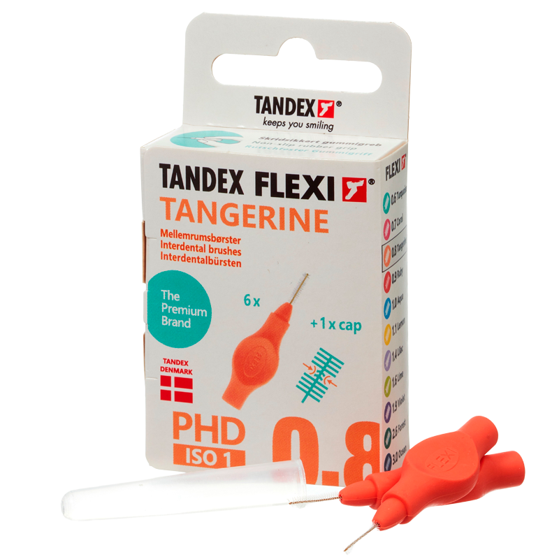 TANDEX Flexi Mellemrumsbørste Tangerine PHD 0.8/ISO 1 (6 stk)