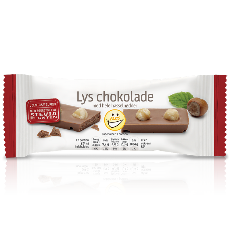 EASIS Lys Chokoladebar m. Nødder - 24 g
