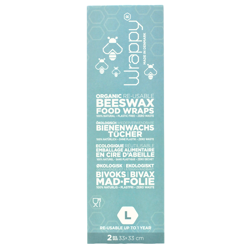 Wrappy Genanvendeligt Bivoks Madindpakning Ø 33x33 cm - 2 stk