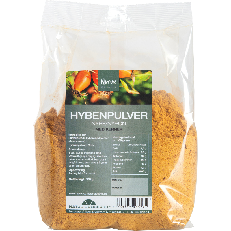 Natur Drogeriet Hybenpulver Fint Med Kerner (500 g)