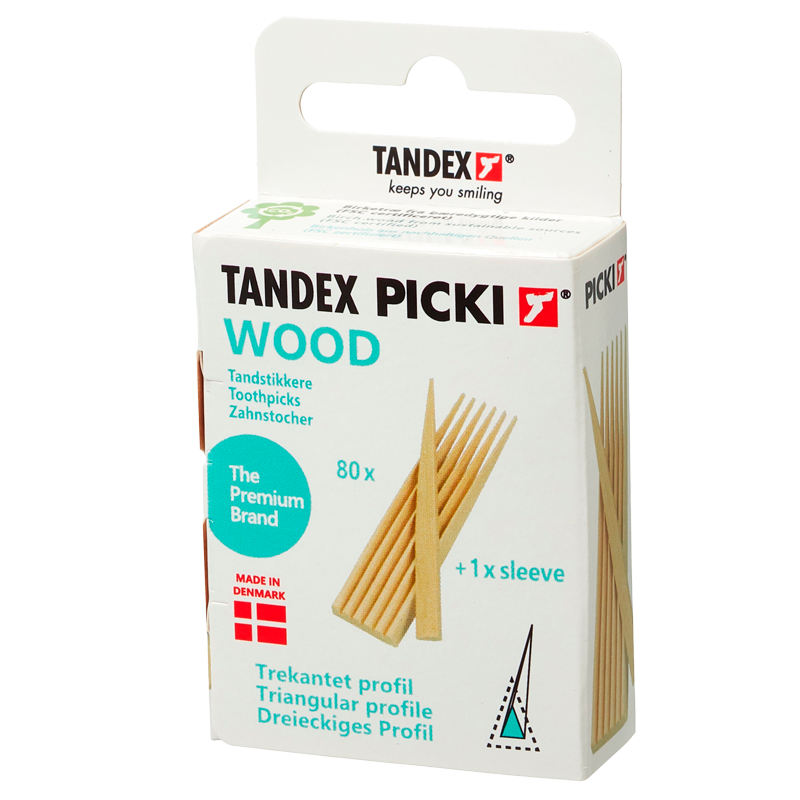 TANDEX Picki Mellemrumsbørste Wood Birk Trekantet (80 stk)