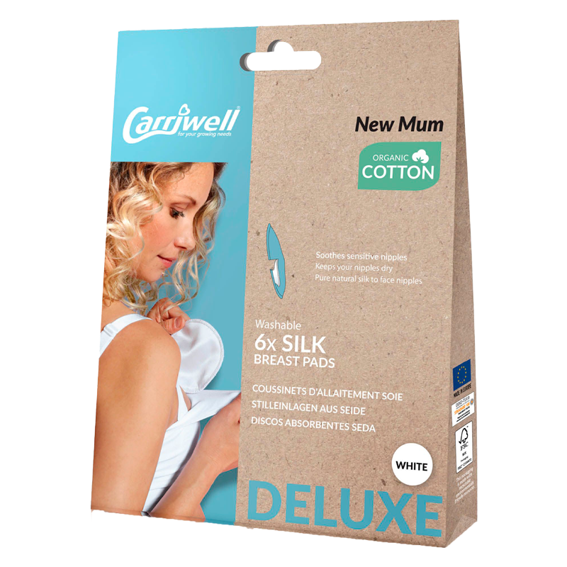 Carriwell Silk Breast Pads White - 6 stk