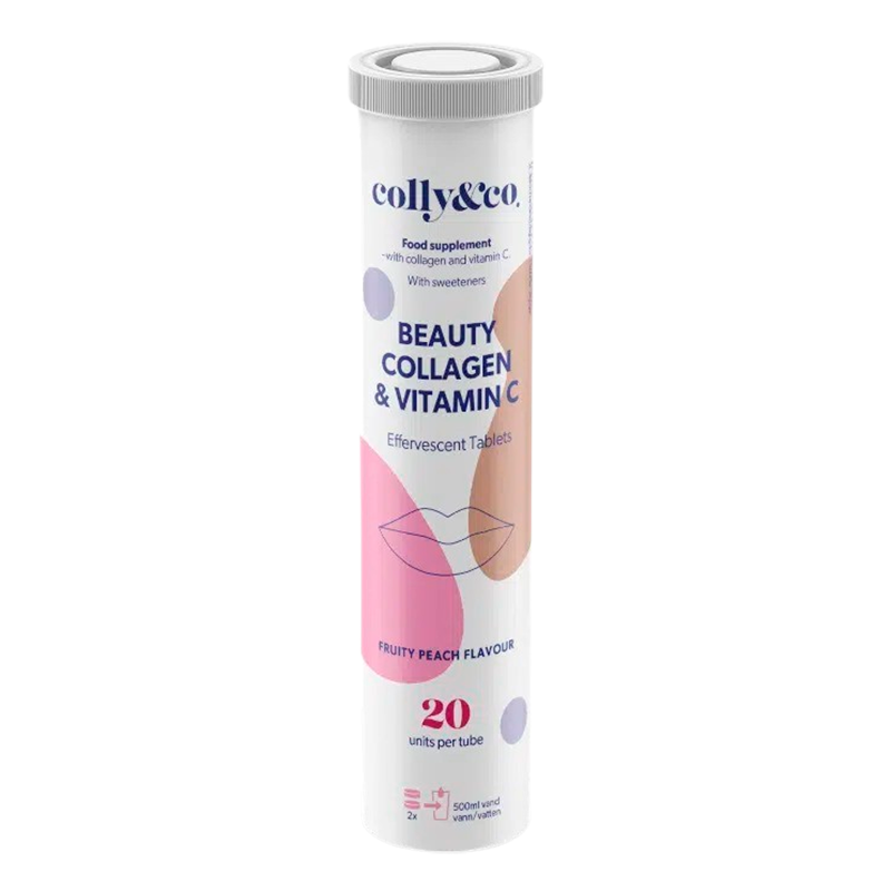 Colly & Co Kollagen Tabs + C vitamin Fersken (20 stk)