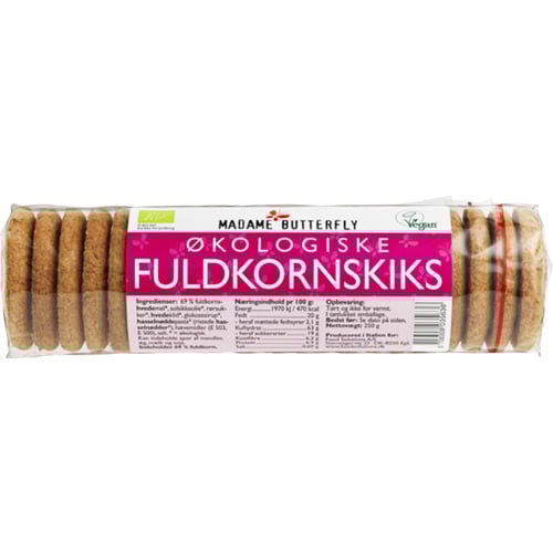 Madame Butterfly Øko Fuldkornskiks (250 g)