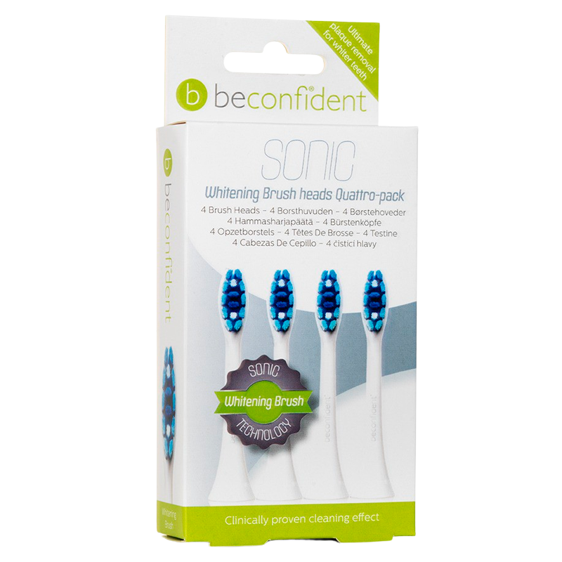 Beconfident Sonic Toothbrush Heads Whitening White (4 stk)
