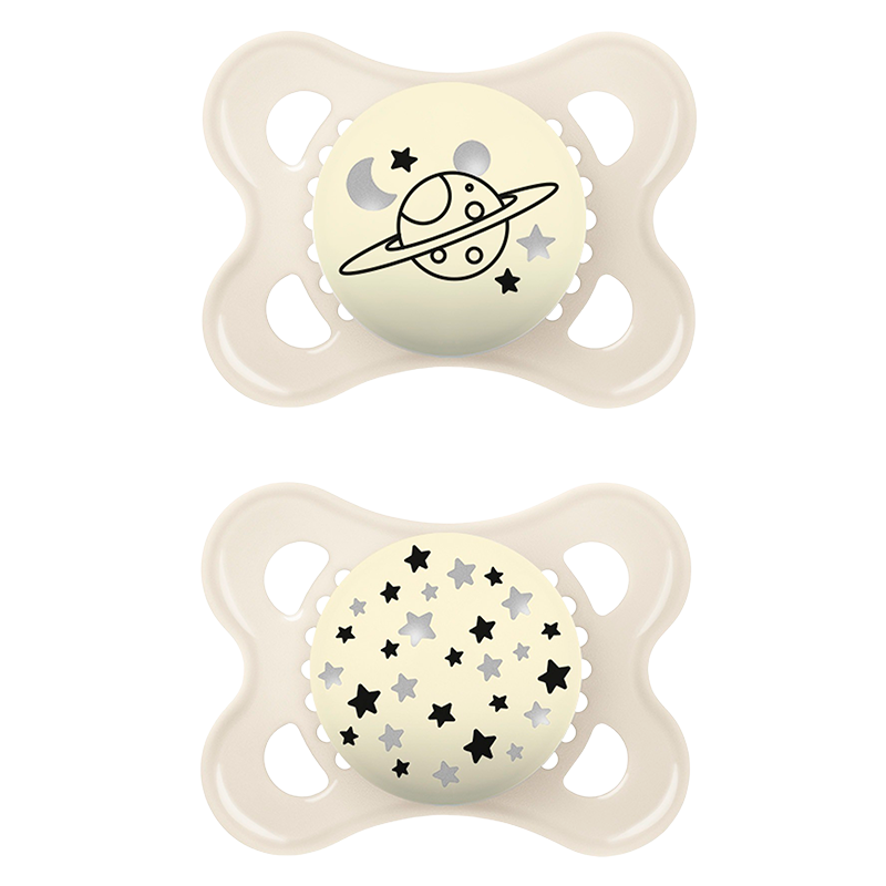 MAM Sut Original Night 0-6M Silicone Neutral - 2 stk